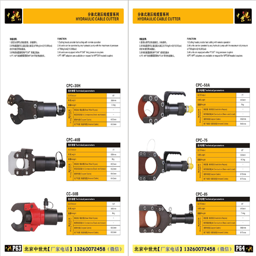 分体式液压线缆剪系列